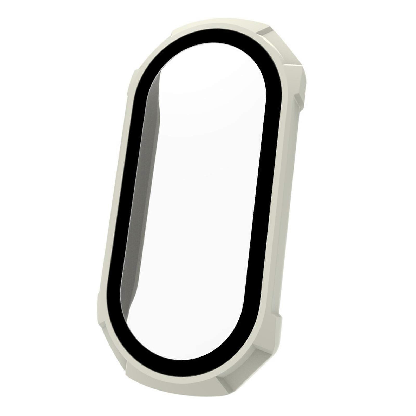 2 in 1 Tempered Glass Film + for Case Screen Protector Full Coverage Cover PC Frame for Shell Watch Housing For Mi Band  White
