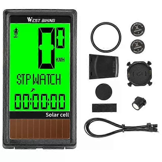 Solar Power Wireless Bicycle Computer Waterproof Bike Computer Cycling Digital Stopwatch Bicycle Riding Speedometer Odometer