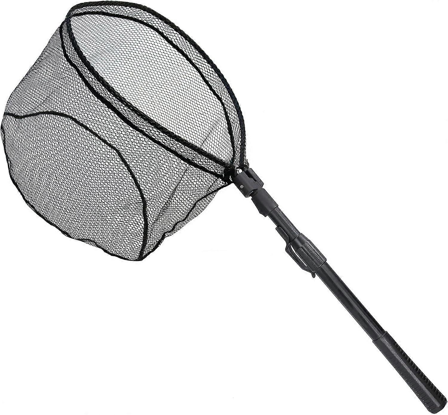 Rubberized Fishing Net - One-Handed Telescopic Quick Folding Mechanism - Surveillance Net 113cm