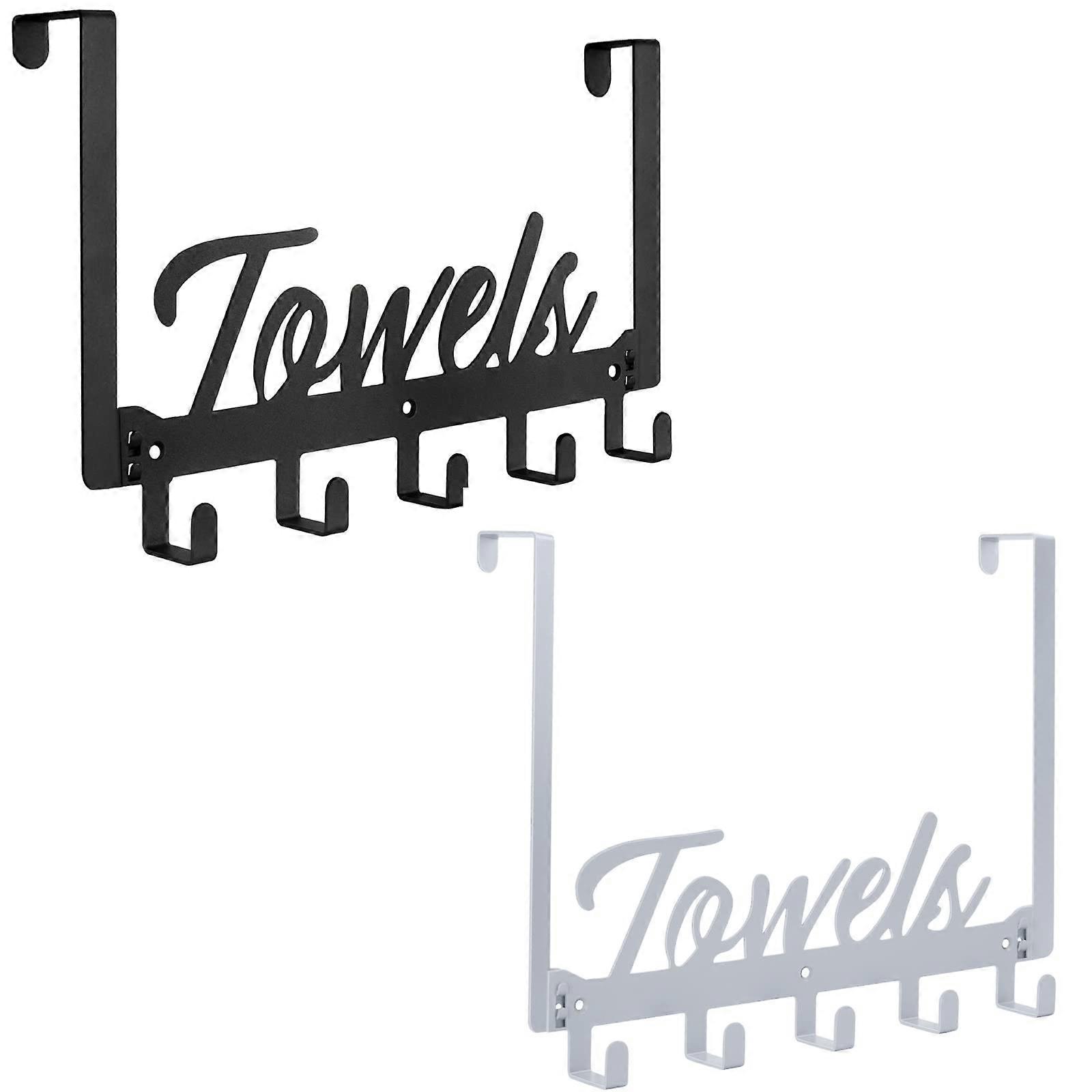 Over The Door Hooks Towel Rack, Heavy Duty Wall Mount Towel Hanger for Bathroom, 2 Pack, Durable Storage Solution