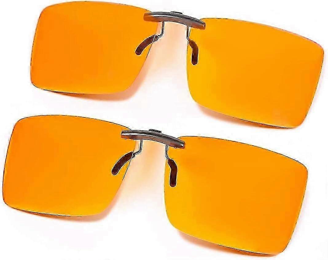 Clip-on Blue Light Blocking Brille Damen Herren 2er Pack über Korrektionsbrille Framless Linse Anti Augenbelastung Kopfschmerzen UV-Filter Computer Gamer Eyegl