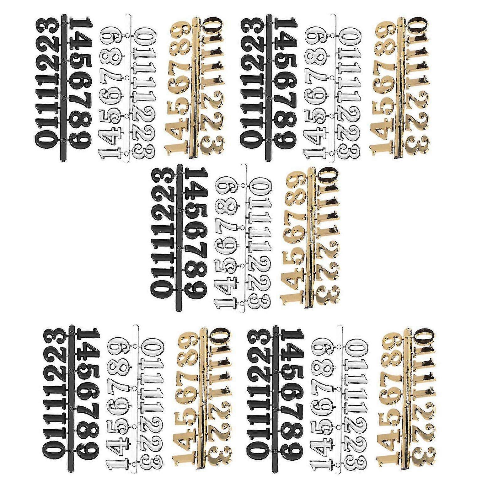 15pcs DIY Clock Numerals Kit - Customizable Wall Clock Numbers for Art Decor & Easy Replacement - Durable Plastic