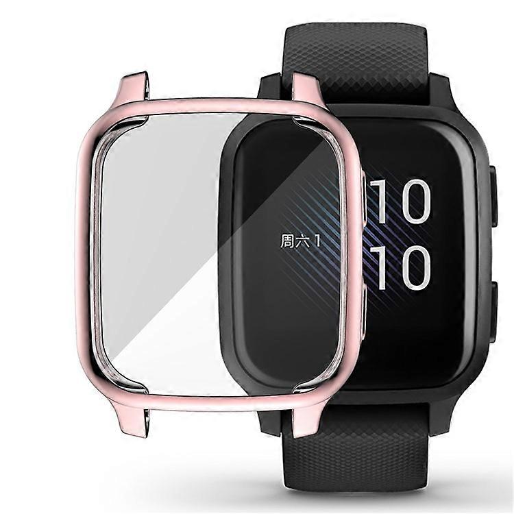 Compatible For Garmin Venu Sq Soft TPU Electroplated Frame Watch Case Full Protection Screen Protector Cover