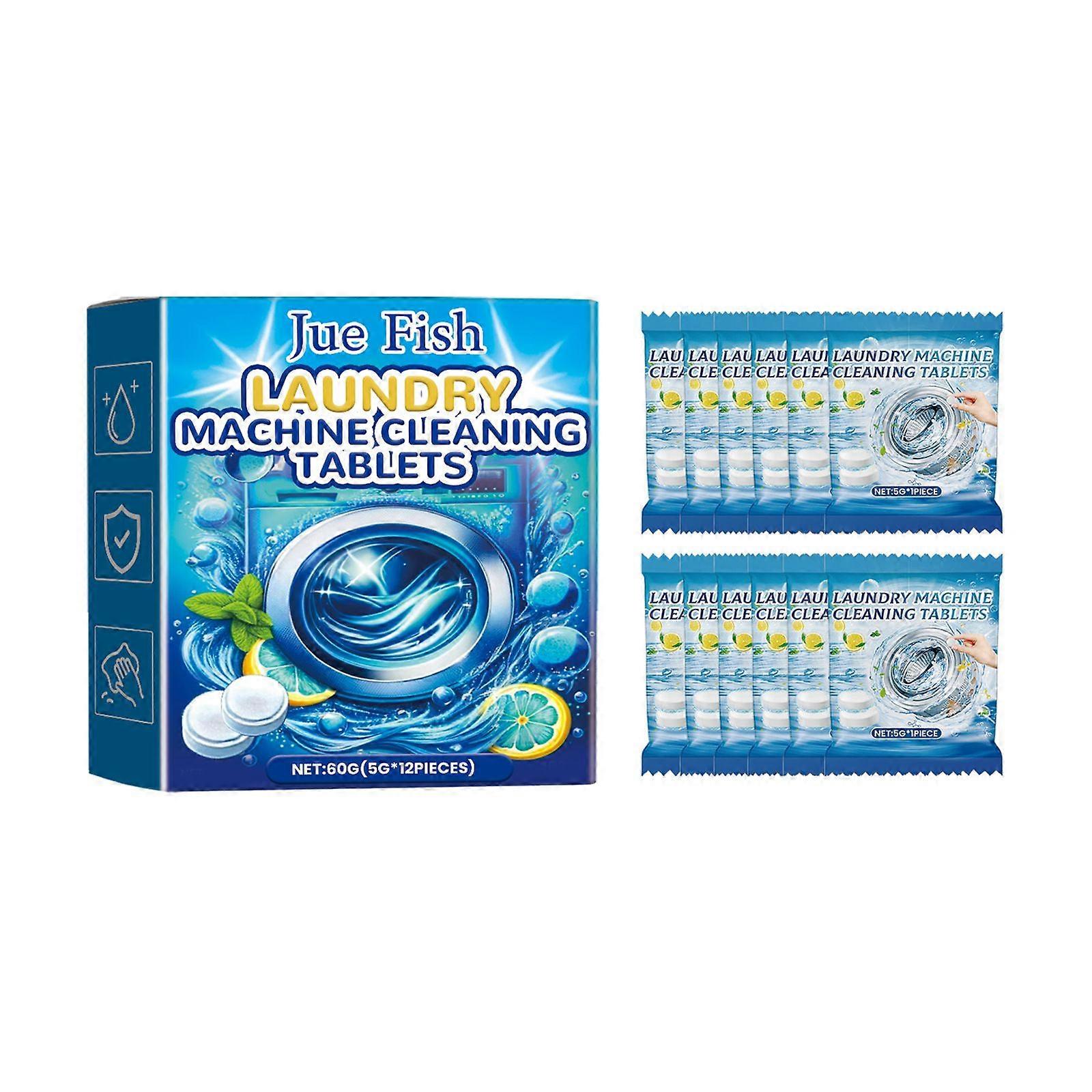 Washing Machine Cleaner Tablets, Deep Cleaning for Front Loader, Top Load & HE Washers Helps Remove Odor-Causing Residues, Pet Hair & Hard Water Buil
