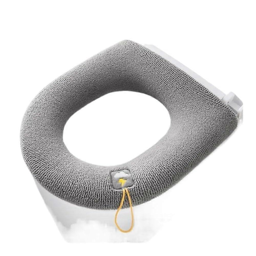 O-Shape Toilet Seat Bidet Cover with Handle, Washable Soft Winter Mat Cushion, Closestool Compatible, Bathroom Accessory