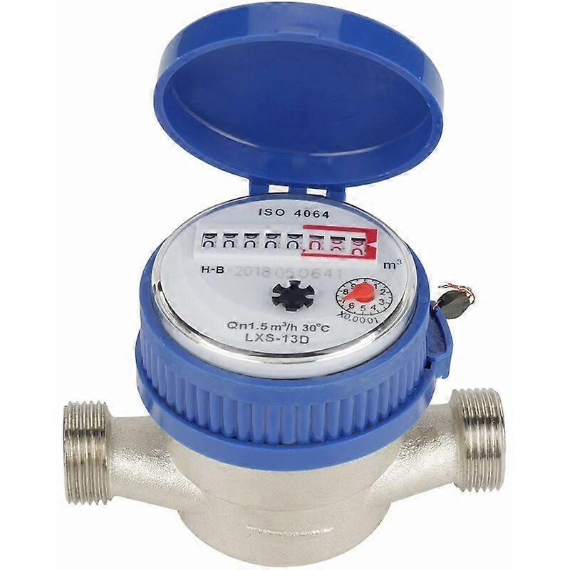 Cold Water Meter, 15mm 1/2 inch Water Flow Meter for Garden and Home