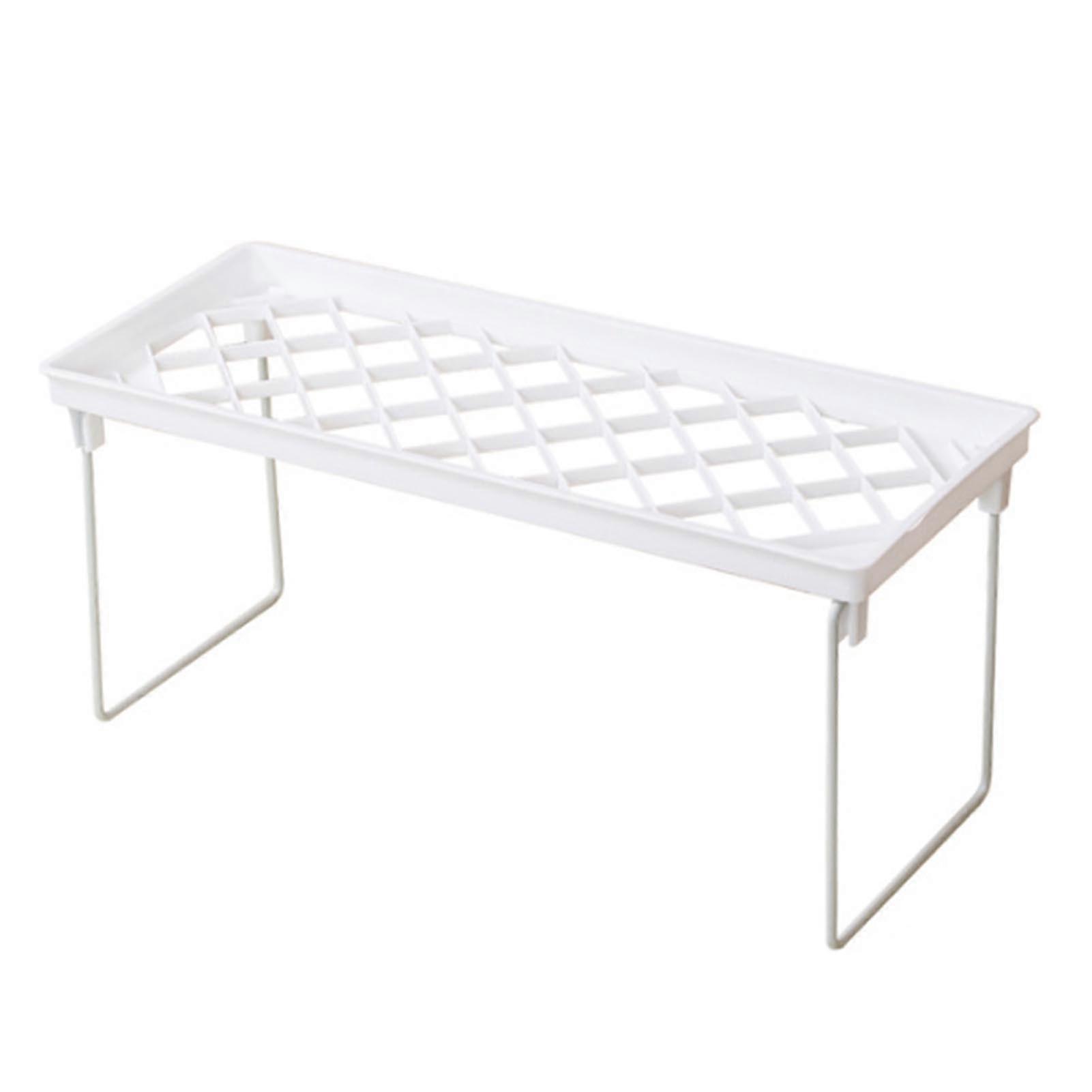 Kitchen Stacking Shelf Plastic and Metal Multifunctional Stackable Kitchen Counter Shelf Organizer