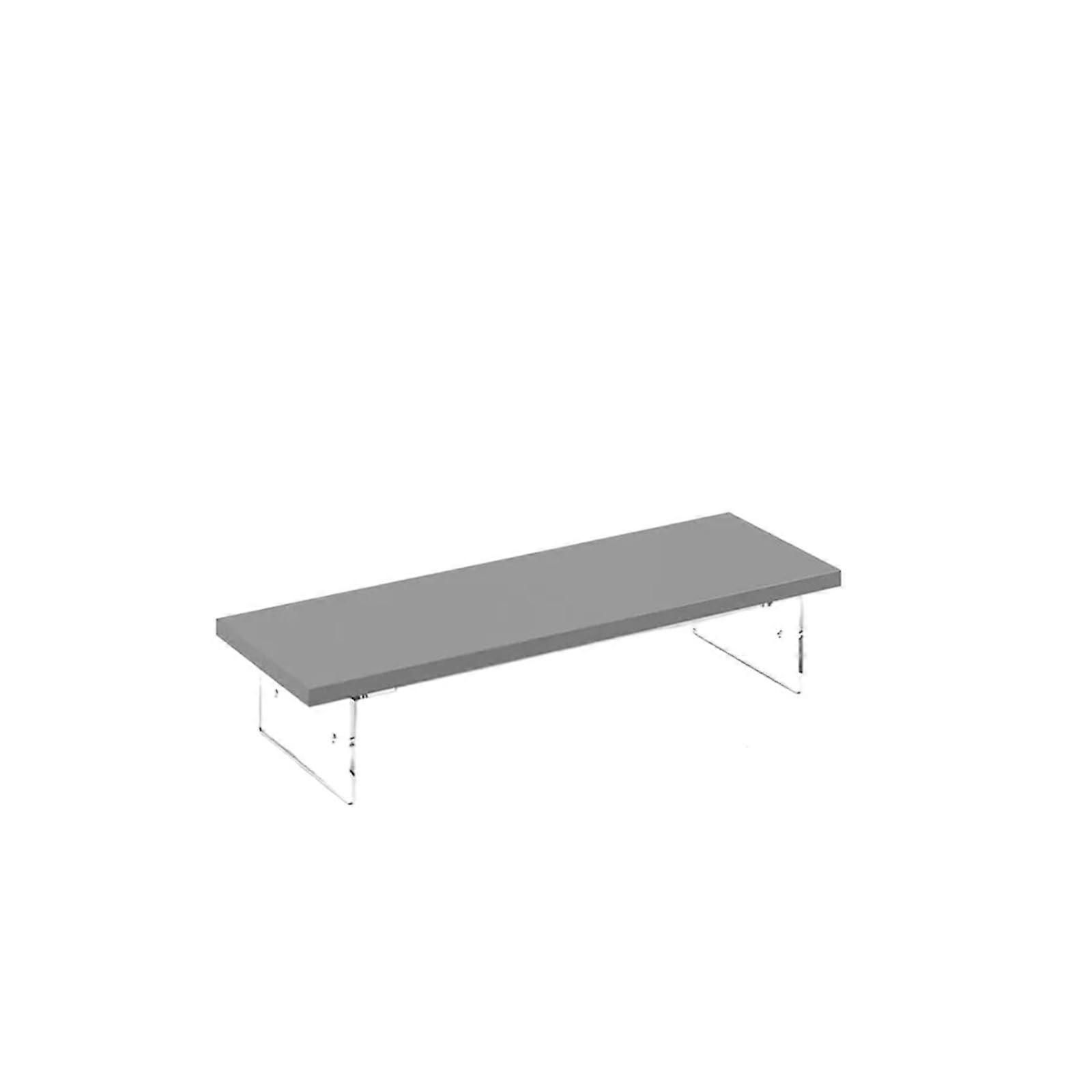 Monitor Stand Desktop Wooden Acrylic Riser with Storage in Gray for Home Office or Gaming Setup