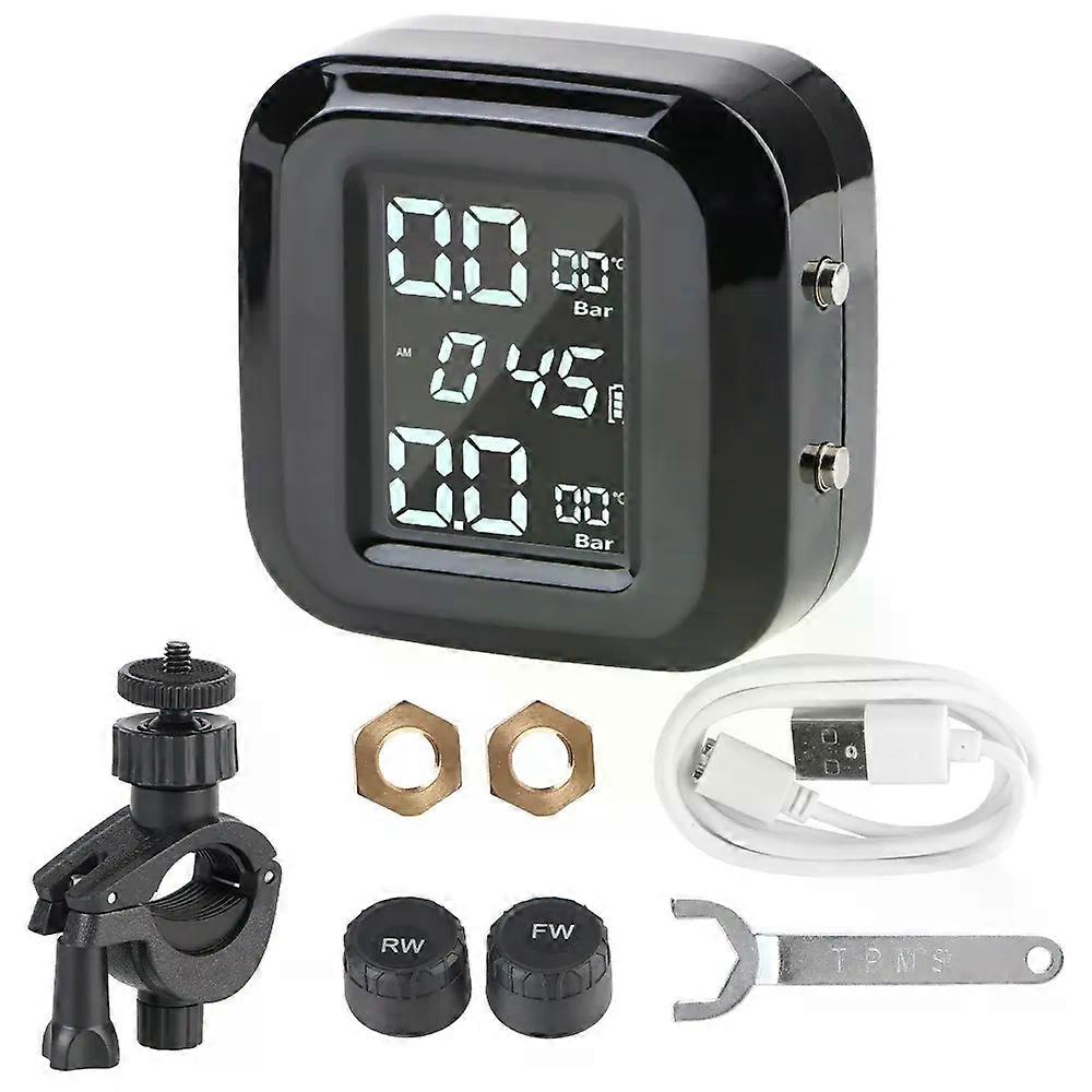 con USB Charge High Precision TPMS External Sensors Motorcycle Tire Pressure Sensor Monitor System Auto Security Alarm Wireless