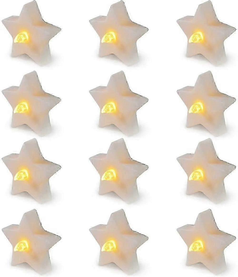 Creatieve kaars licht stervormige decoratieve vlamloze kaars 12 stuks
