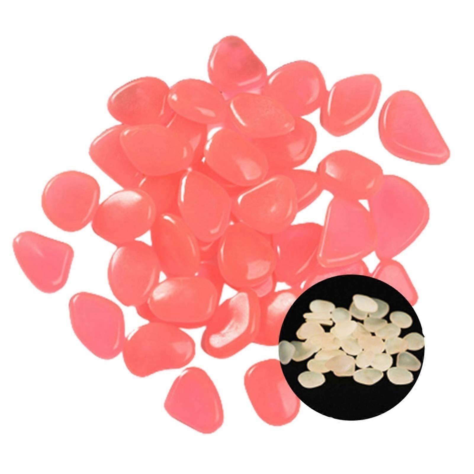 Glowing Stone Pink Luminous Stones 400PCS, Artificial Pebbles for Dark Glow, Decorative Garden and Home Accent