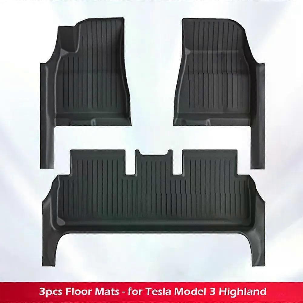 حصيرة أرضية TPE مع واقي عتبة الباب لبطانة البضائع Tesla Model 3 Highland Floor Trunk Mats لملحقات موديل 3 2025 2024