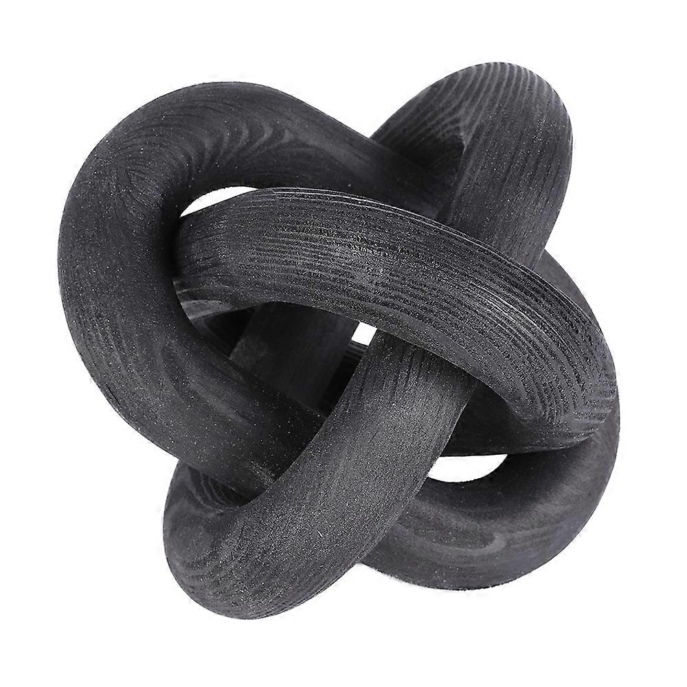 3 Link Wood Knot Decoration Hand Carved Boho Chain Link Coffee Table Shelf Ornaments