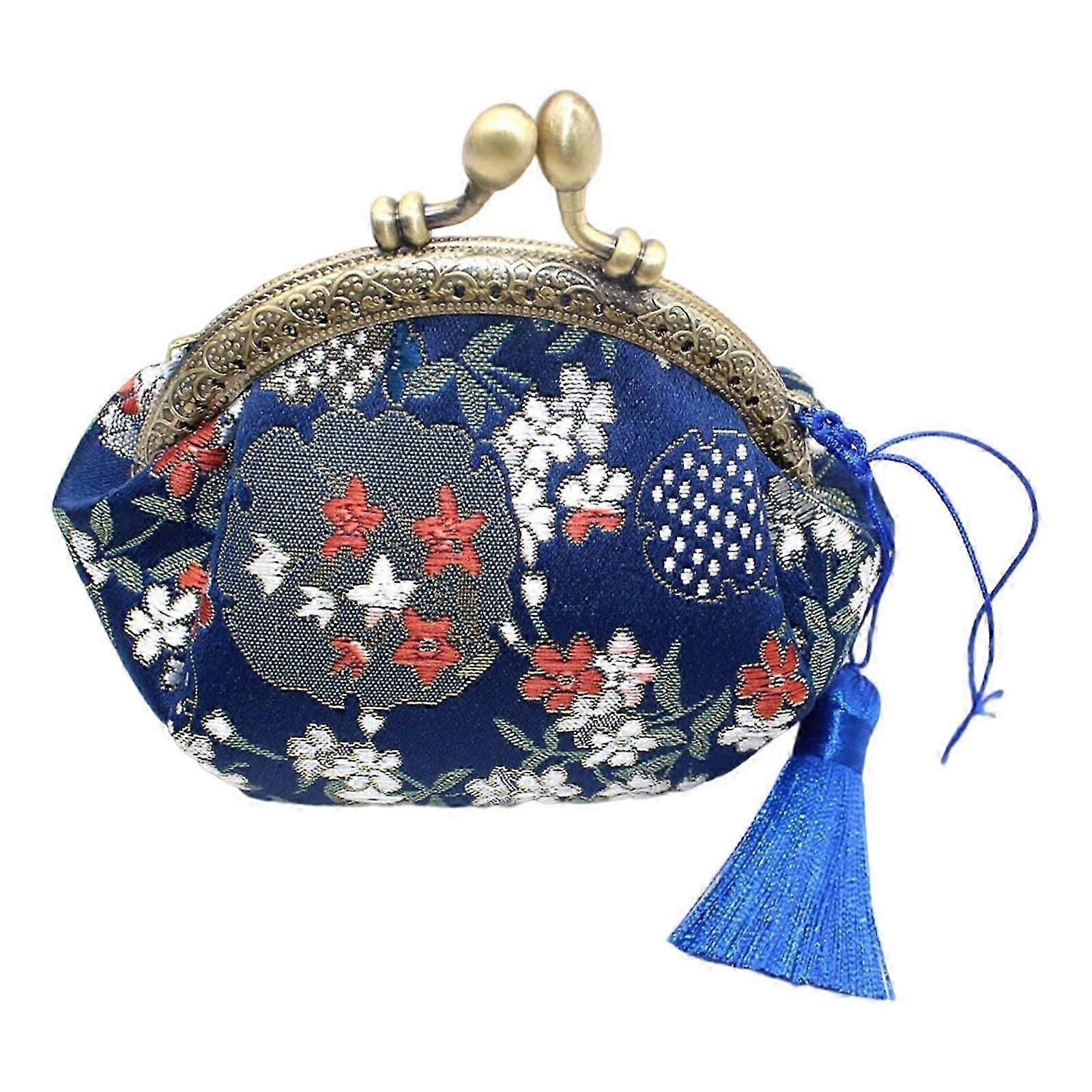 Bolsa com Fivela Clássica Floral Porta-Moedas Carteira Requintada Luz