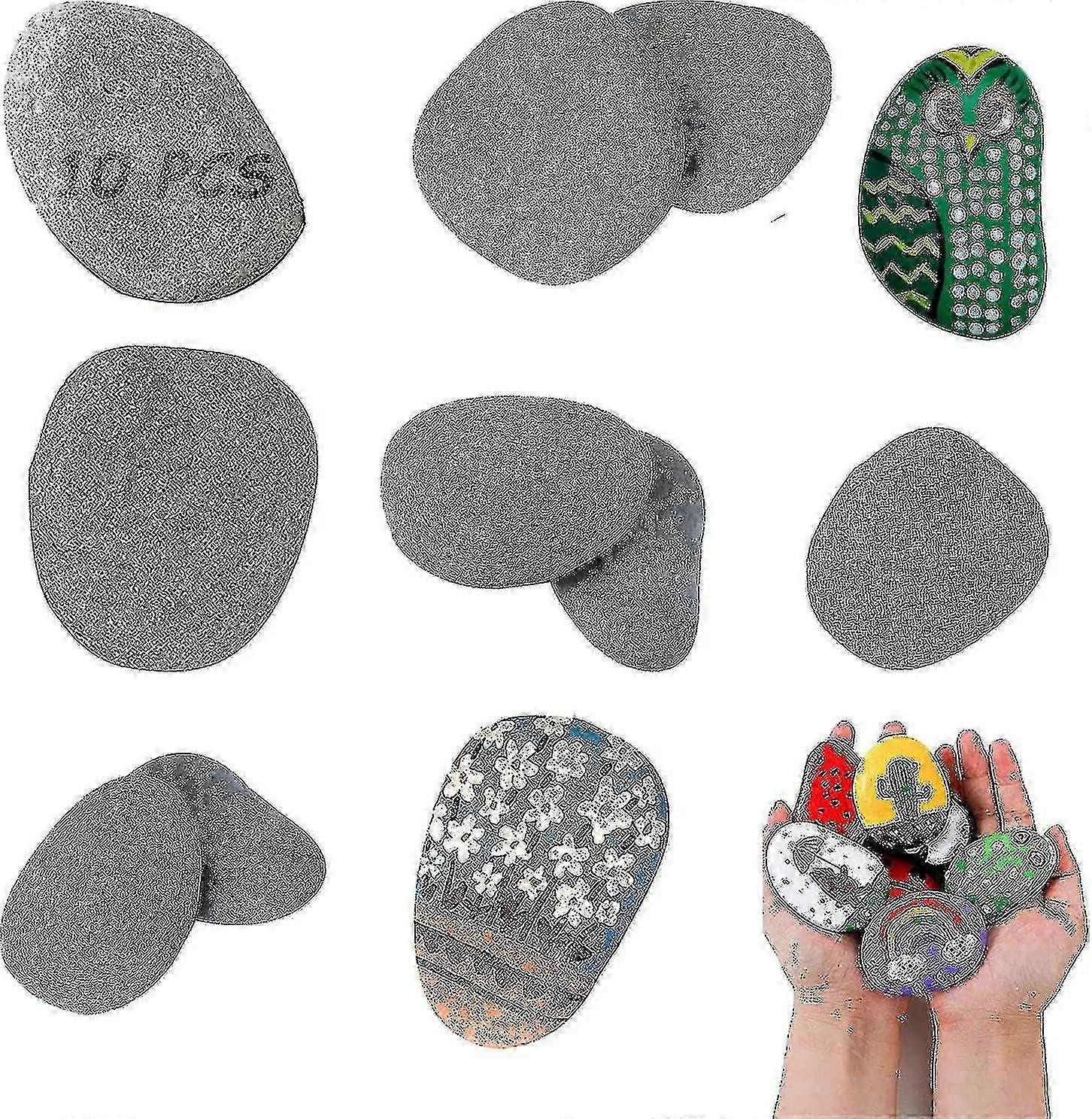 10 عبوات من الأحجار الكبيرة المسطحة للرسم - زخرفة حوض السمك ، وحصى الشاطئ المزخرف ، والحرف اليدوية ، وحديقة Dcor