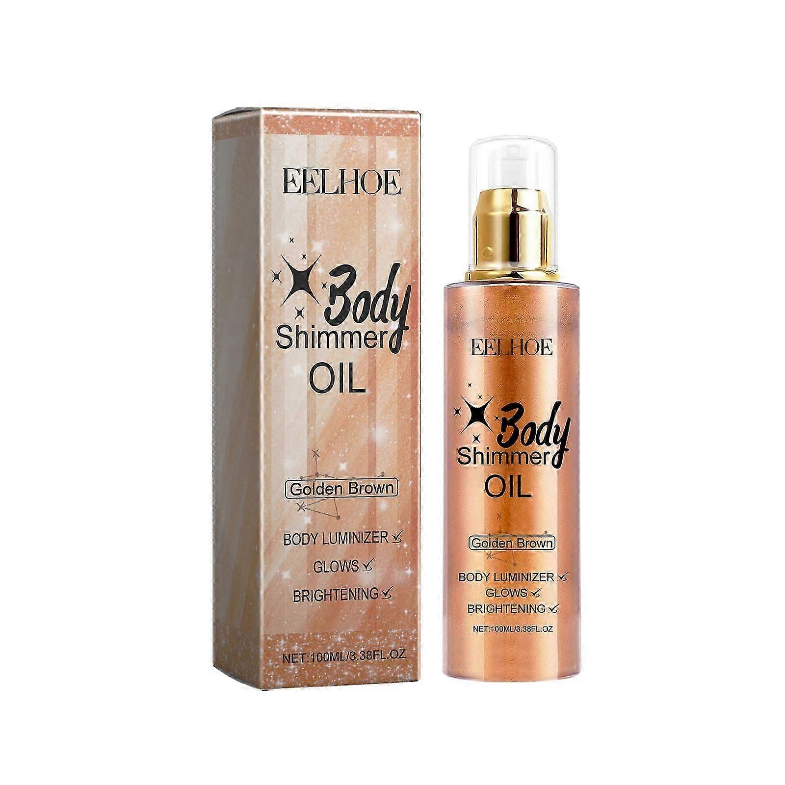Eelhoe Body 金棕色闪光油面部修复全身派对海滩闪光油