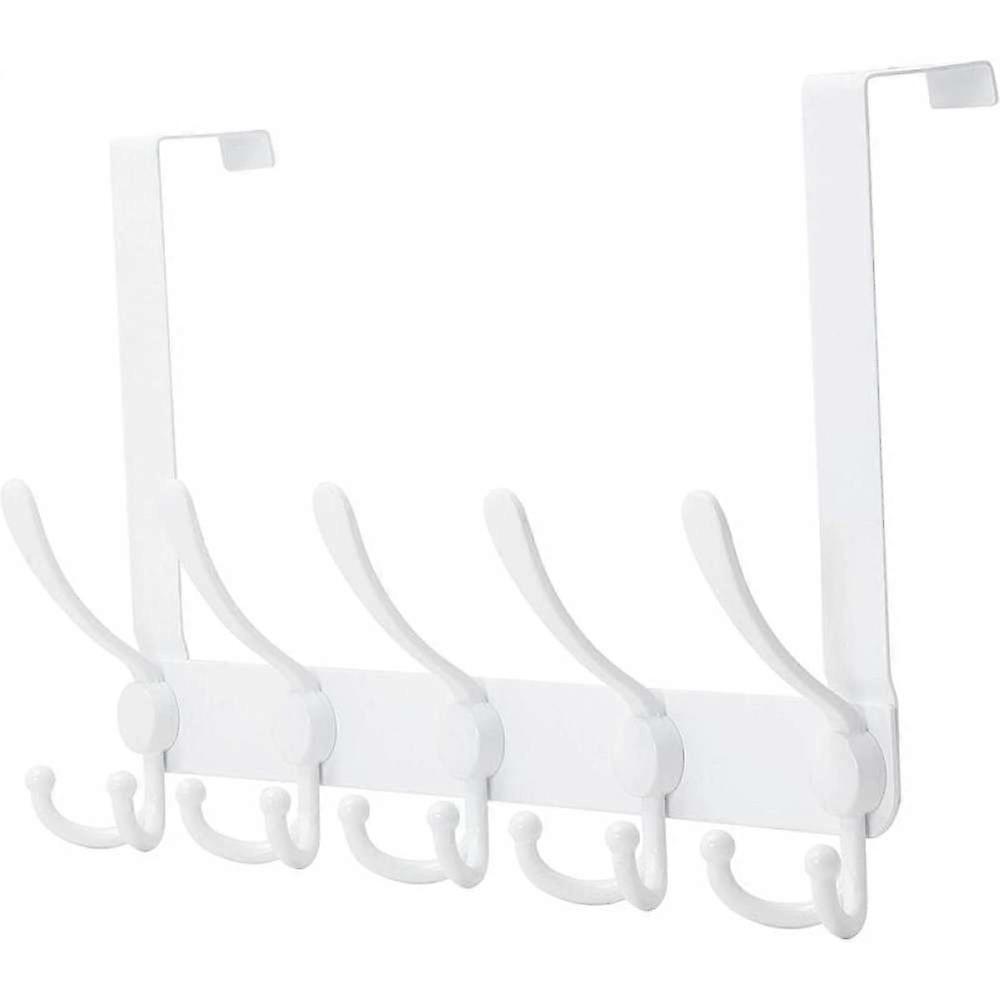 Door hook white three hook storage rack 43 cm wide space saving bathroom cloakroom suitable