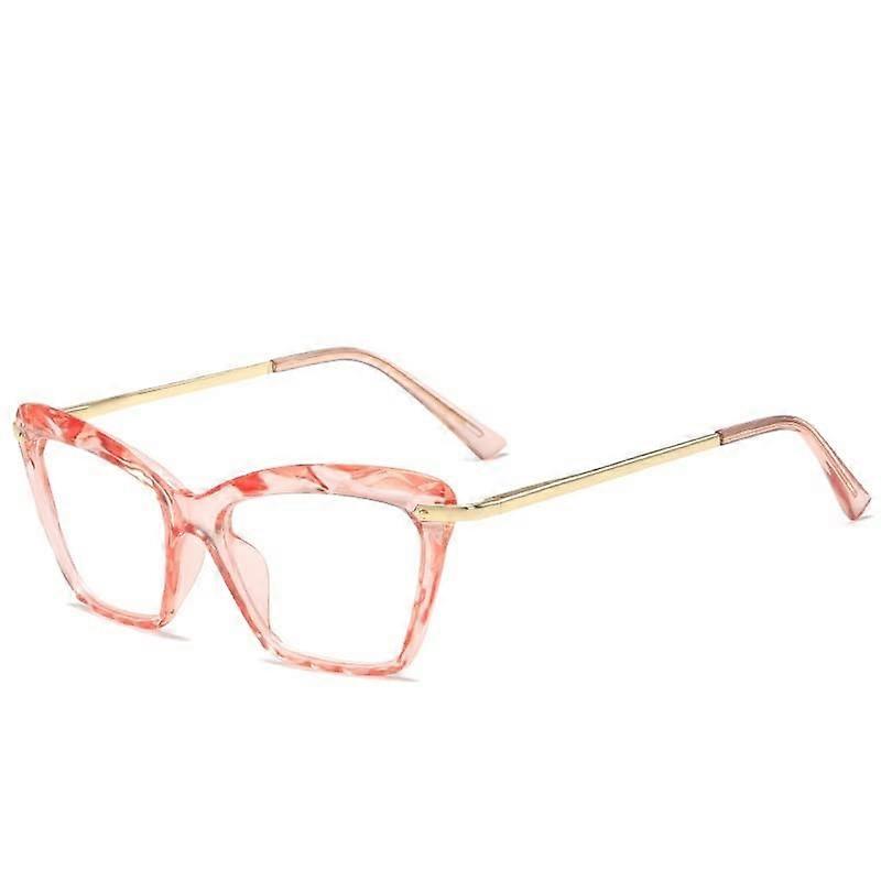 Stylish Cat Eye Reading Glasses for Women, Pink +300 Blue Light Blocking Anti Glare UV Ray Eyeglasses
