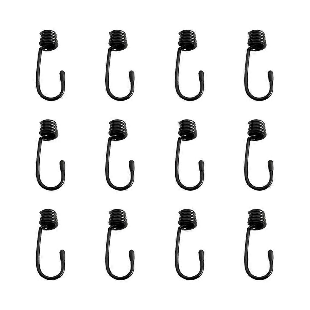 12 Pcs Spiral Hooks for Tensioner 7mm Marine Shock Cord Bungee Elastic Rope Hooks Luggage Straps Tarp Tie Downs Canopy Stretch String Rope