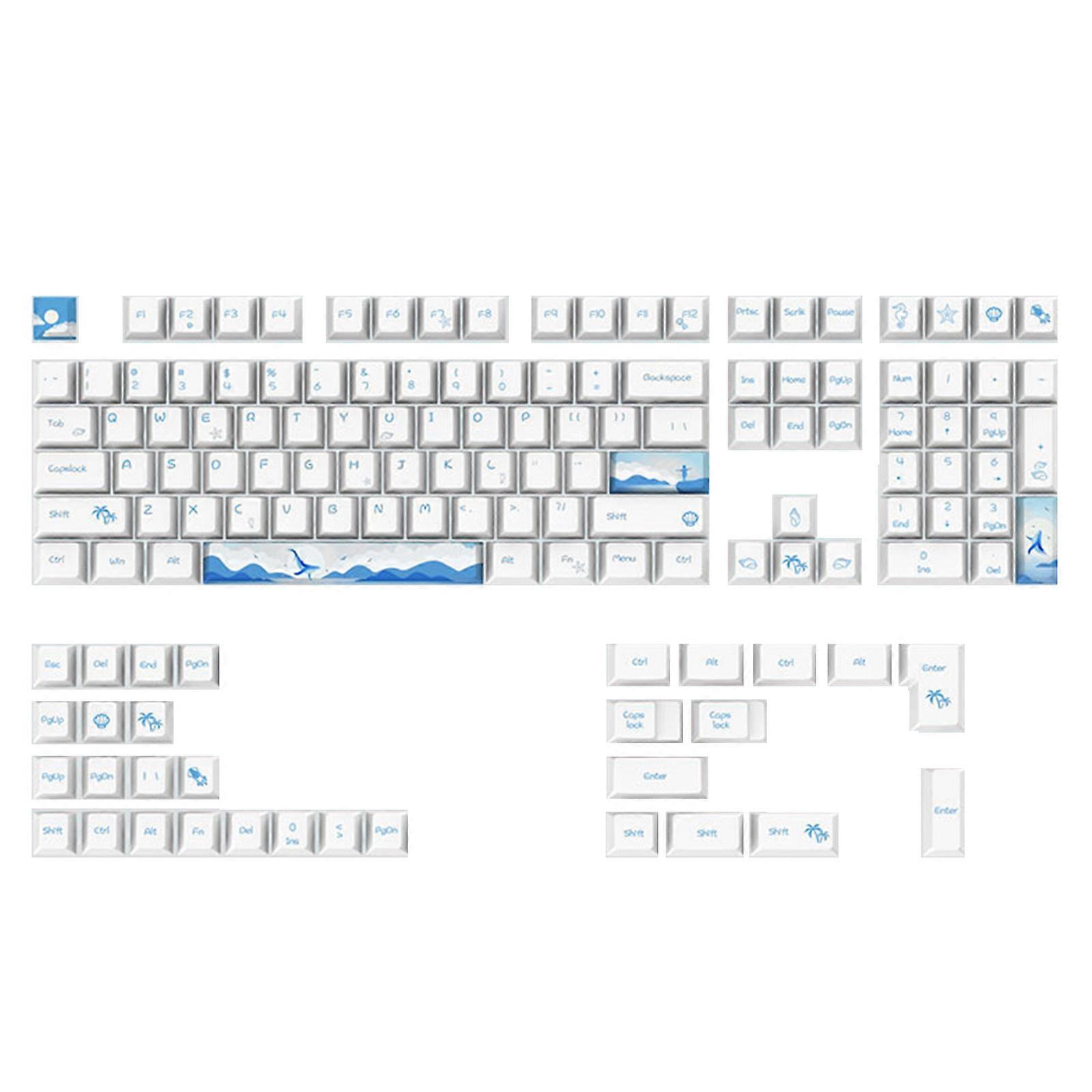 Dolphin Keycaps PBT Dye Sub for MX Switches Cherry Profile Mechanical Keyboard 108 Keys Fits 6 61 64 84 87 96 98 104 10