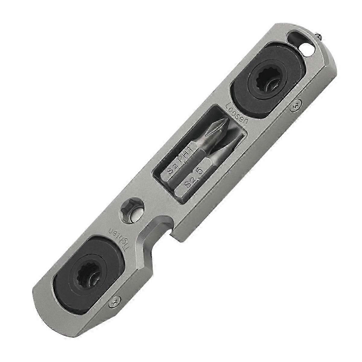Titanium Alloy Compact Multi-Tool Ratchet Screwdriver with Bottle Opener