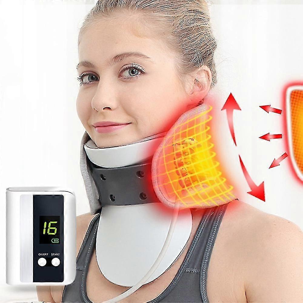 Us Plug Electric Heating Cervical Traction Device, Adjustable Inflatable Spine Massager