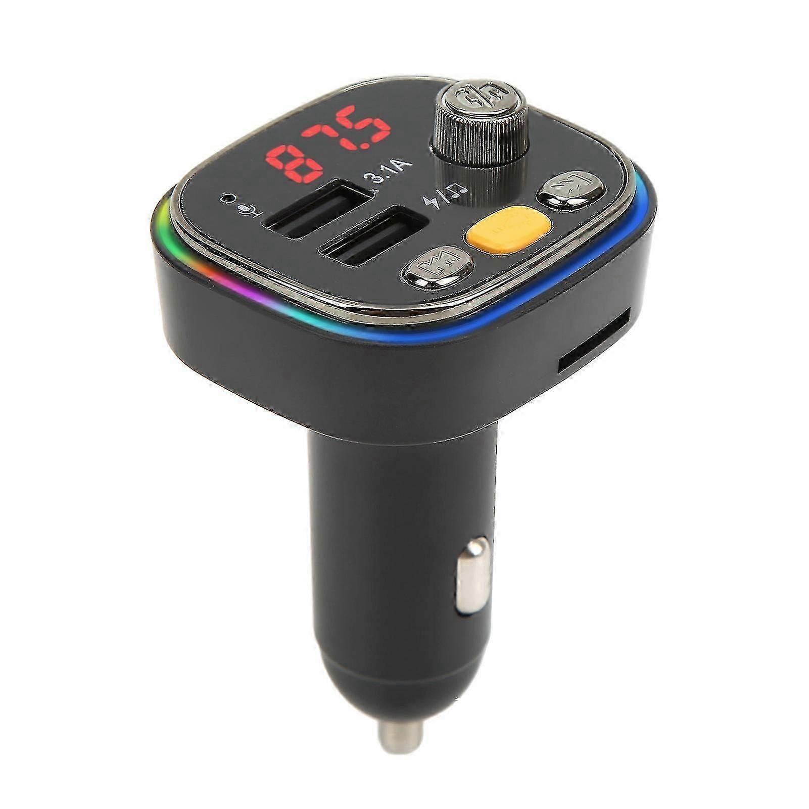 Car Bluetooth FM Transmitter with Dual USB Fast Charger & Hands-Free Calling