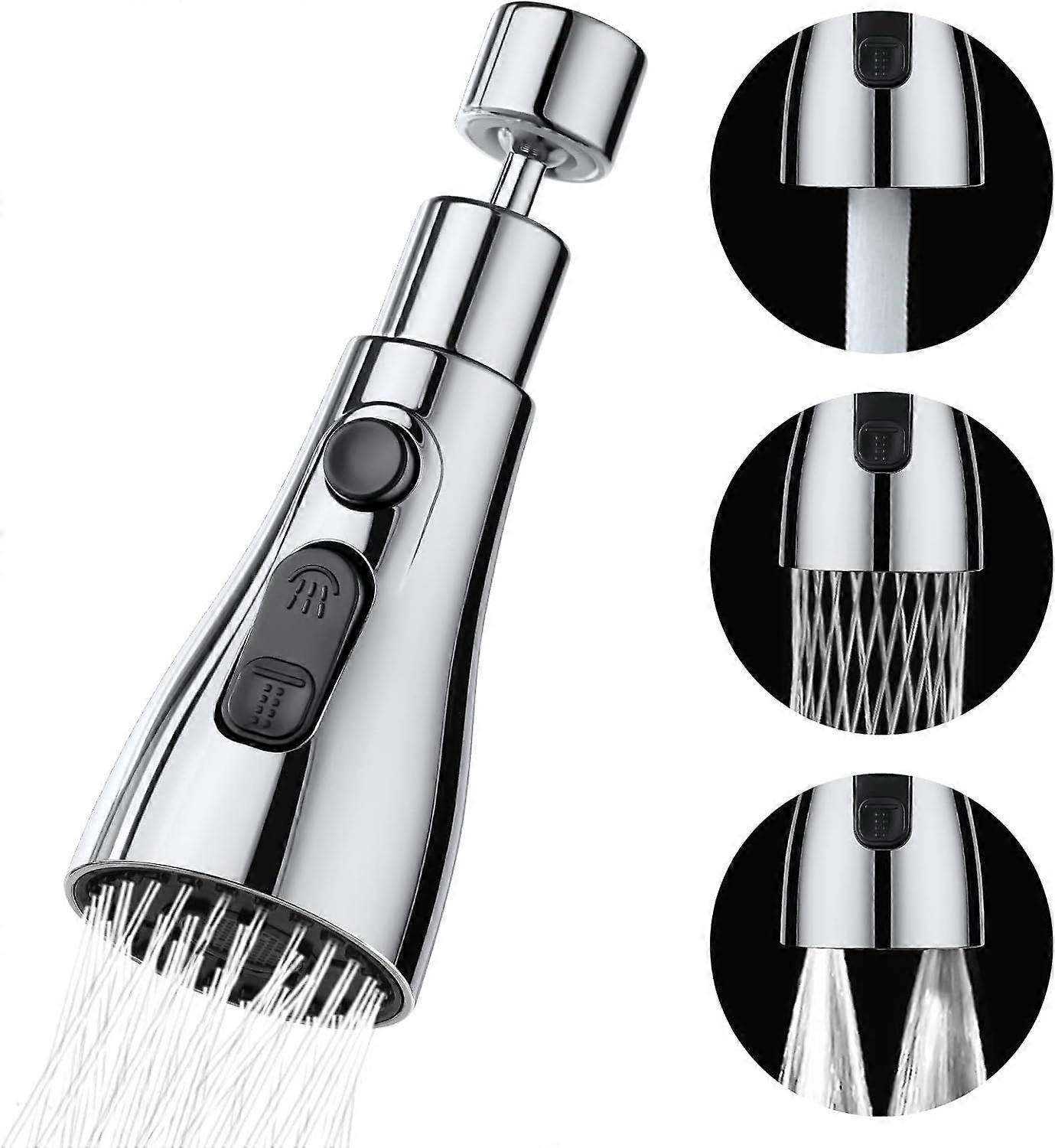 Kitchen faucet, multifunctional retractable swivel spray head, universal adapter