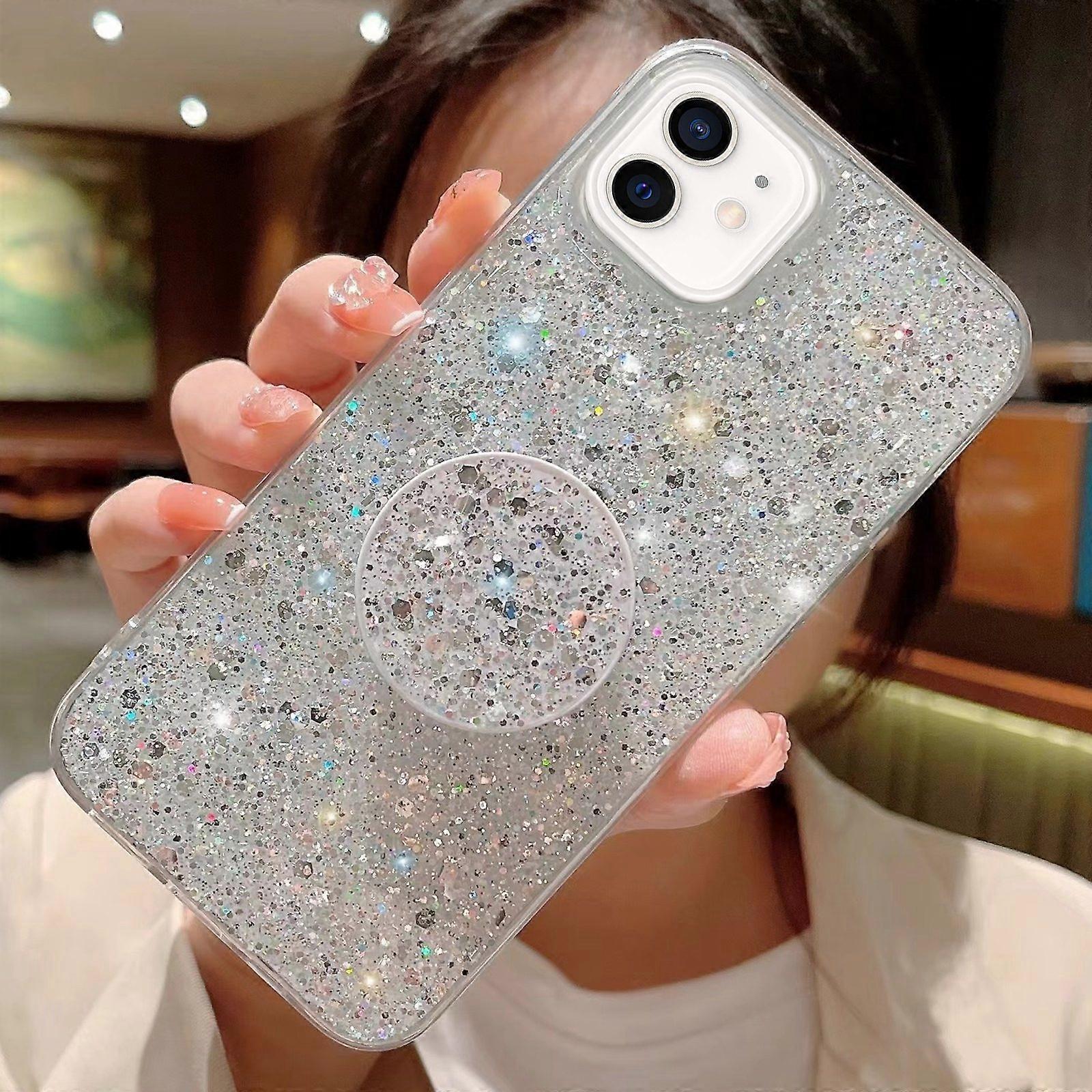 Starry Sequin Round Stand Epoxy TPU Phone Case