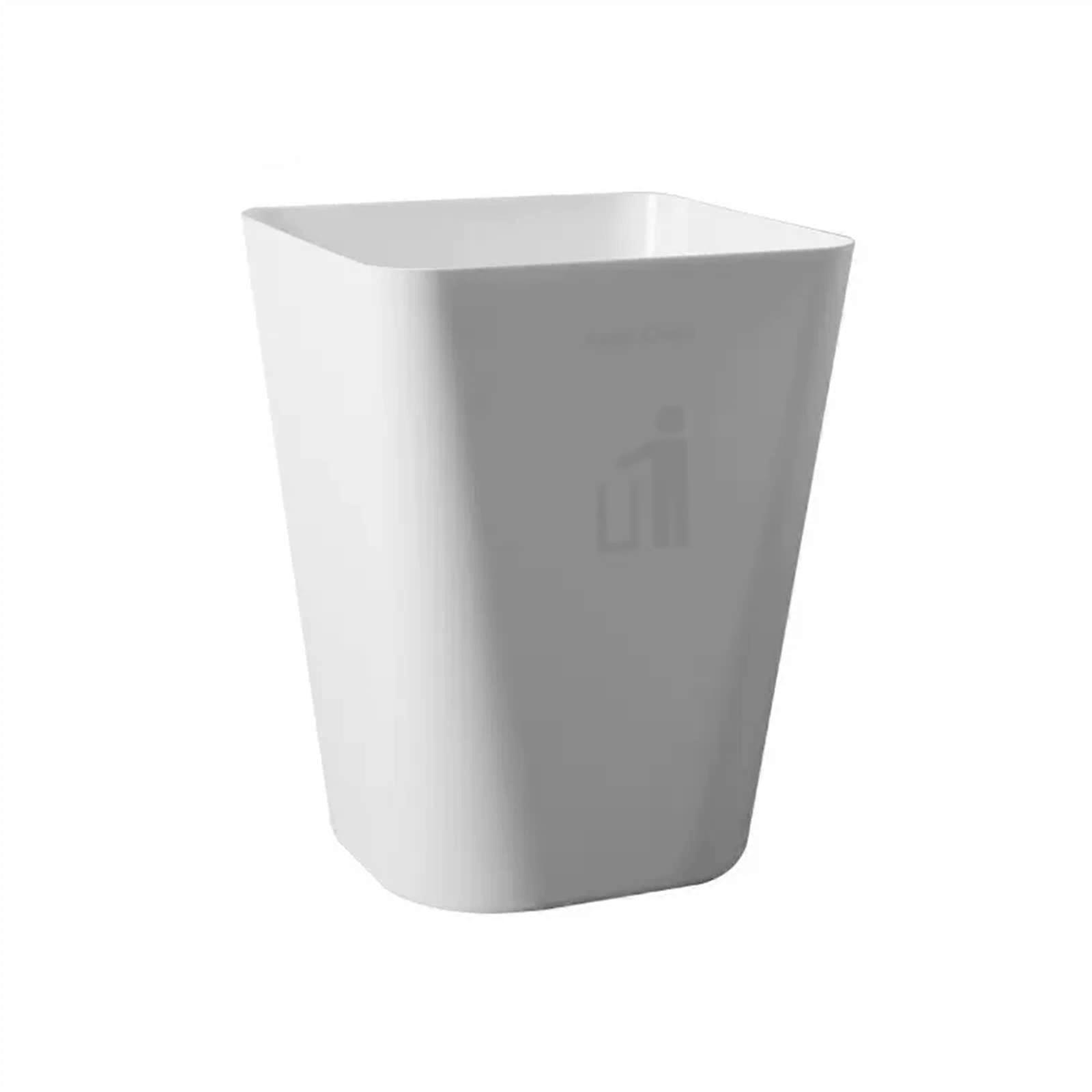 trash can for bathroom, square, without lid, trash can made of plastic, simple and beautiful, for home and office, kitchen trash can (white, large)