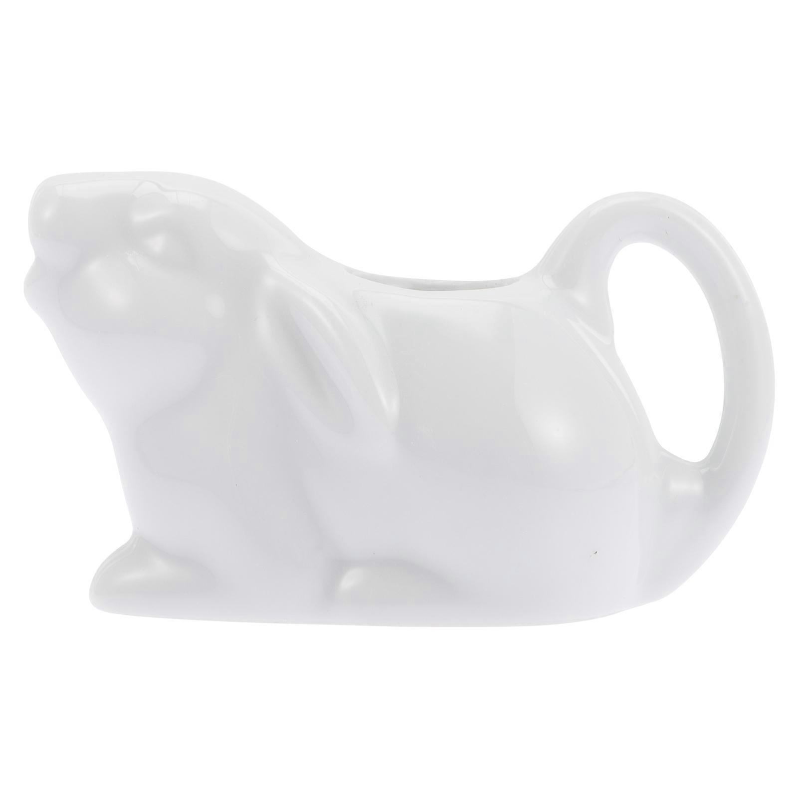 Rabbit Shape Milk Jug White Ceramic Pull Flower Cup for Home Use Designed for Use