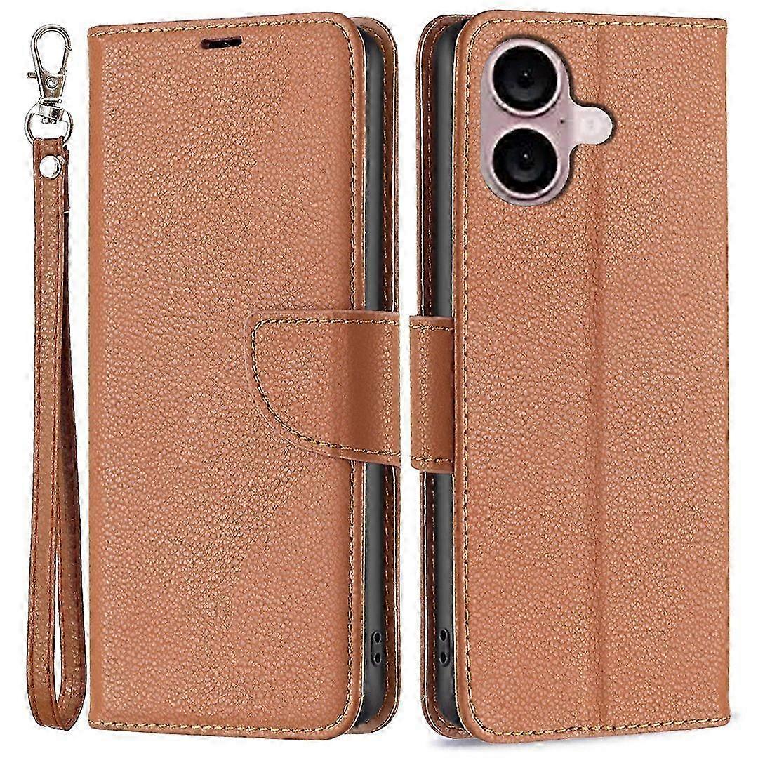 Drop Proof Wallet Case with Litchi Texture Leather for Compatible Phone
