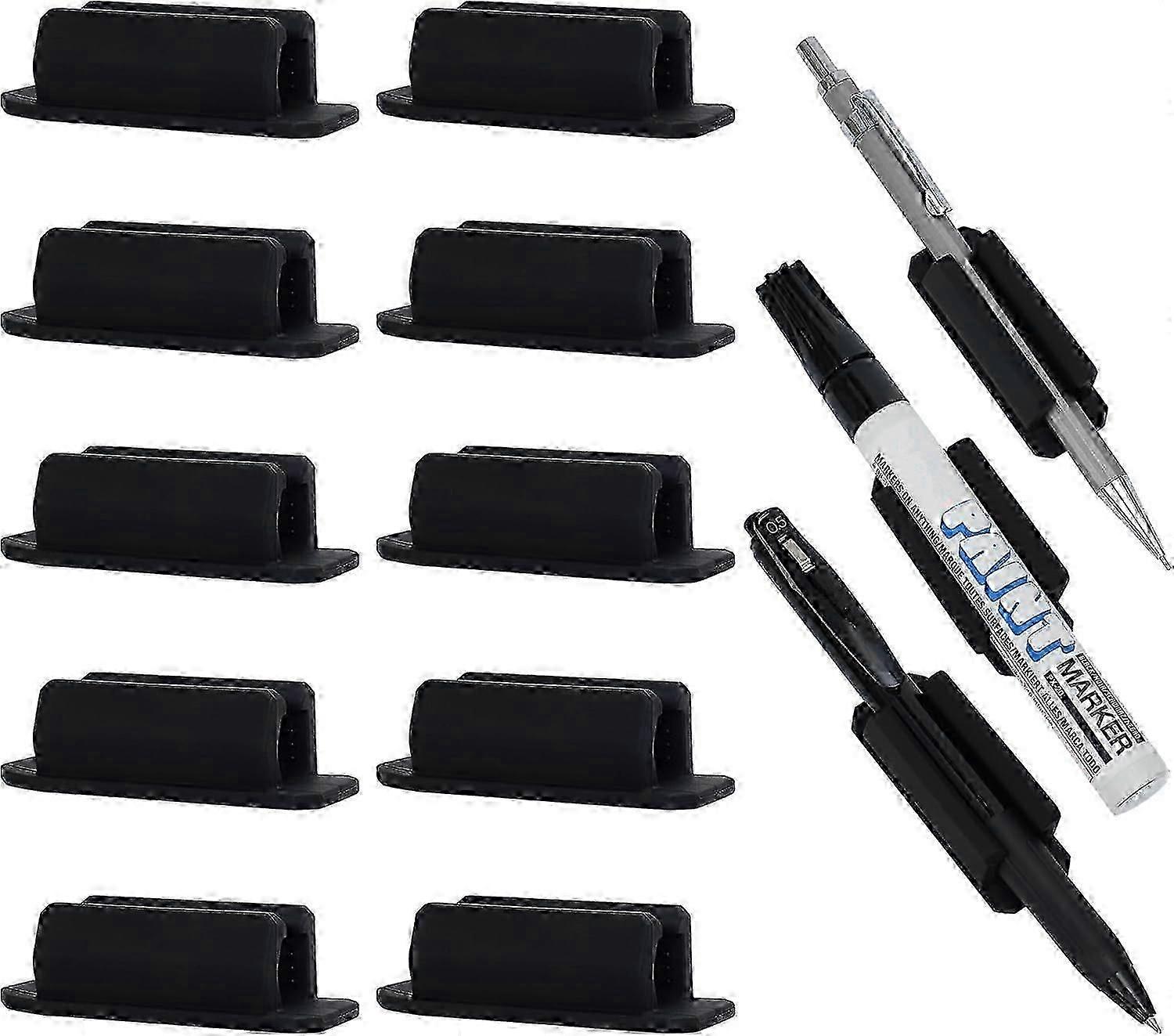 حامل قلم 10 قطع للمكتب ، حامل قلم لاصق لحافظة الفصول الدراسية ، حامل قلم رصاص سيليكون وحامل علامة لمنظم المكتب