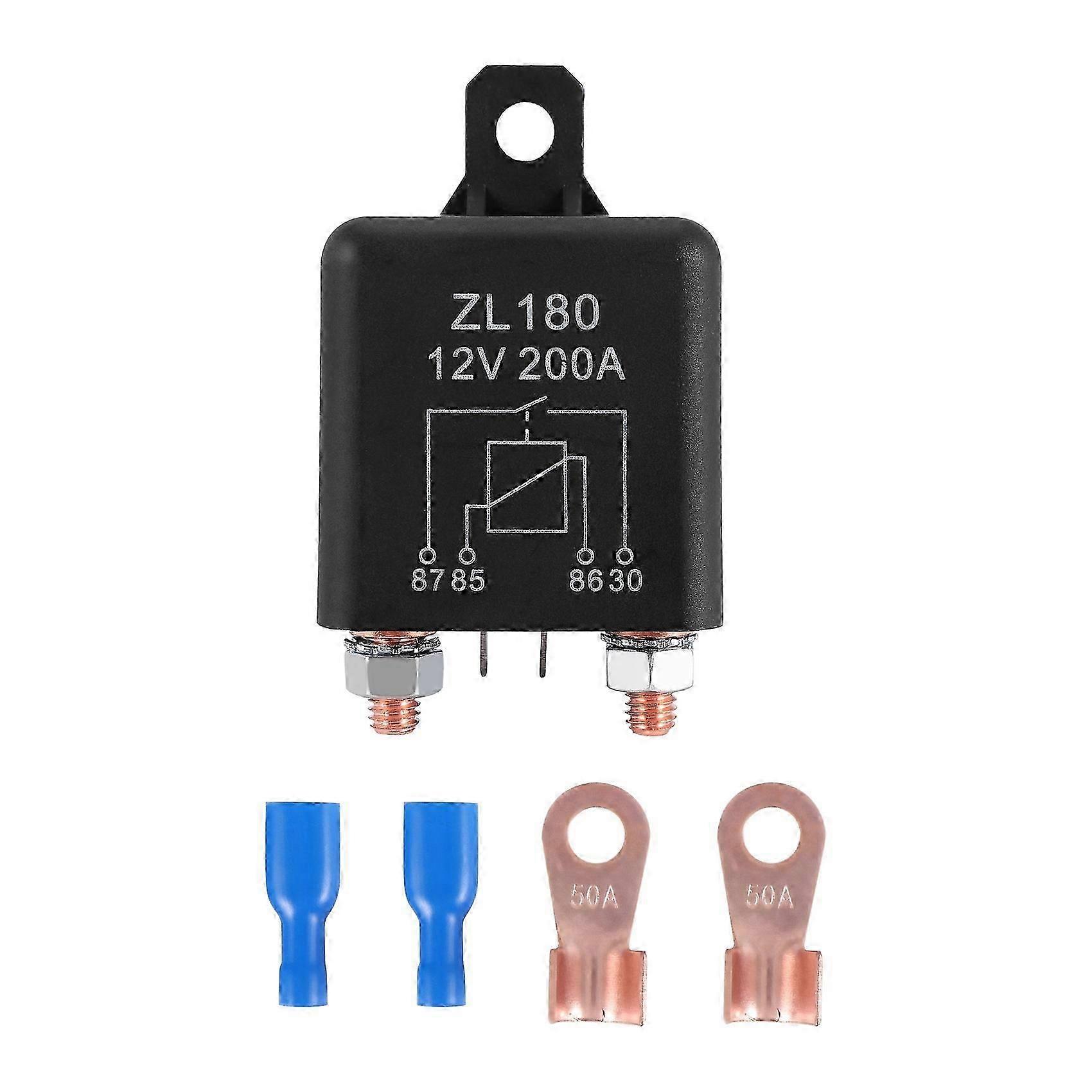 Suitable for 12V 200A Relay Heavy Duty Split Charging for Car Truck Boat Engine Starter with 2 P-yi wu