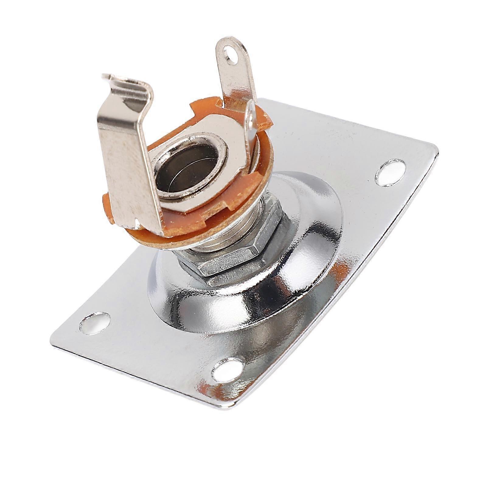 Gitarrutgång Jack Platta Fyrkantig Form Metall Kompakt Gitarr Jack Socket Platta för Telecaster Chromium Färg 