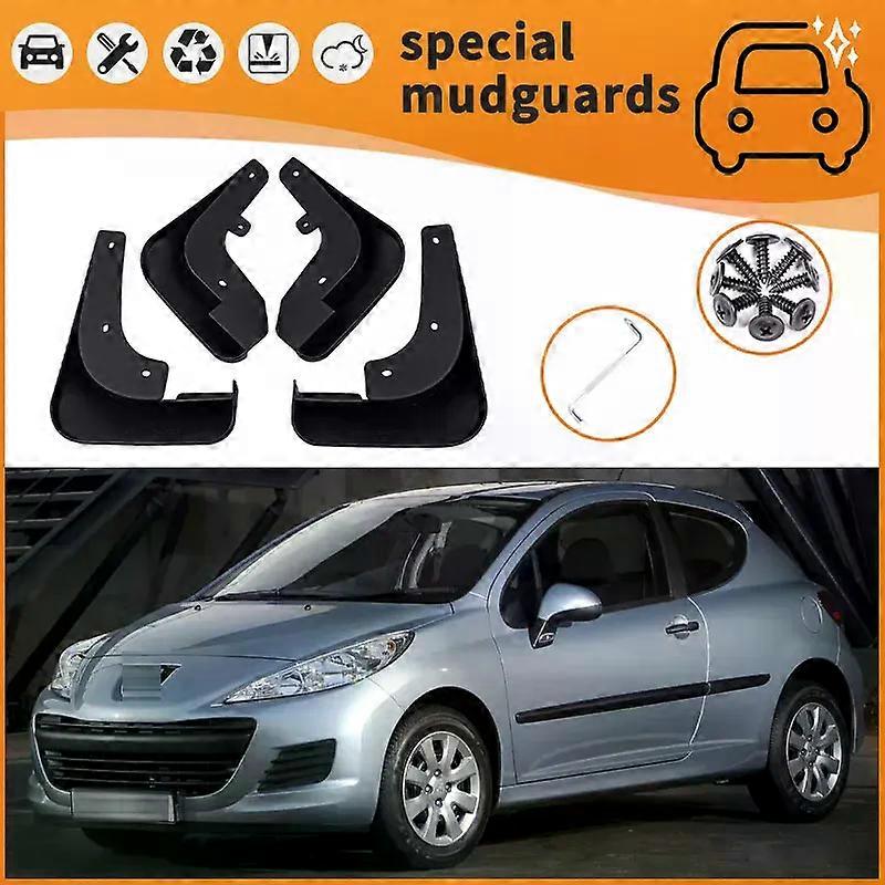 Per 93-13 moedels Peugeot 207 Parafanghi Parafango Paraspruzzi Anteriori Posteriori Paraspruzzi Copertura Accessori Auto