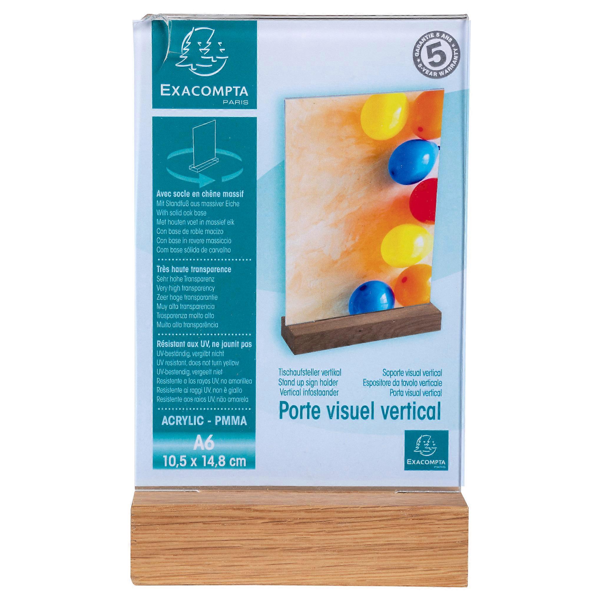 Exacompta 86258D 10x Expositor Forma-T con base de madera A6