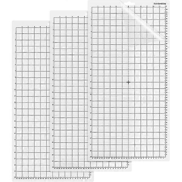 3-pack of self-adhesive cutting mats in standard grip for crafts and sewing