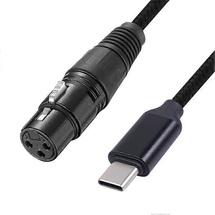 TY20F Type-C Male to XLR Female Microphone Cable XLR 3 Pin Type-C Mic Cord Studio Audio Cable Adapter for Mic Recording Support US