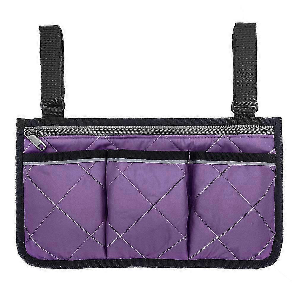 Universal Walker Bag Rollator Organizer Pockets Wheelchair Scooter Side Bag for Sundries Wallet Snacks Storage Parts