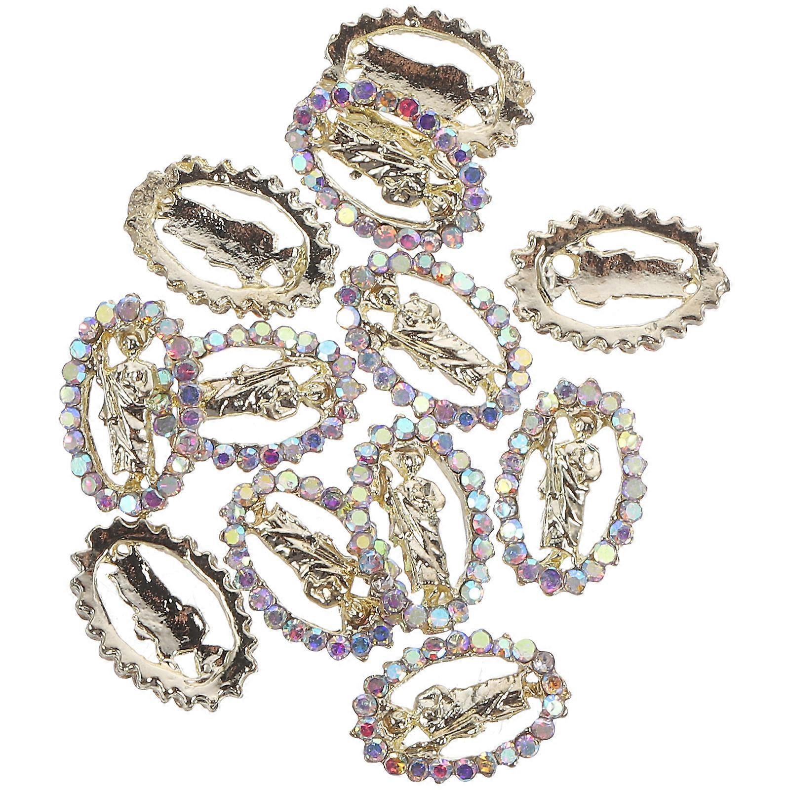 Nail Art Metal Charms Jesus 1.1X0.8CM Multi Color For Diy Crafts Ornate Style 12Pcs