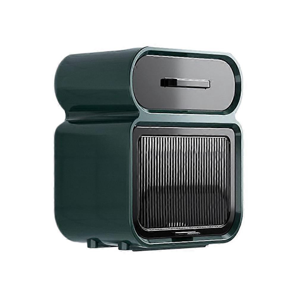 Toilet Paper Box Punch Storage Container Bathroom Organizer Wall Mountable Green 24X22X13.5CM 1Pack