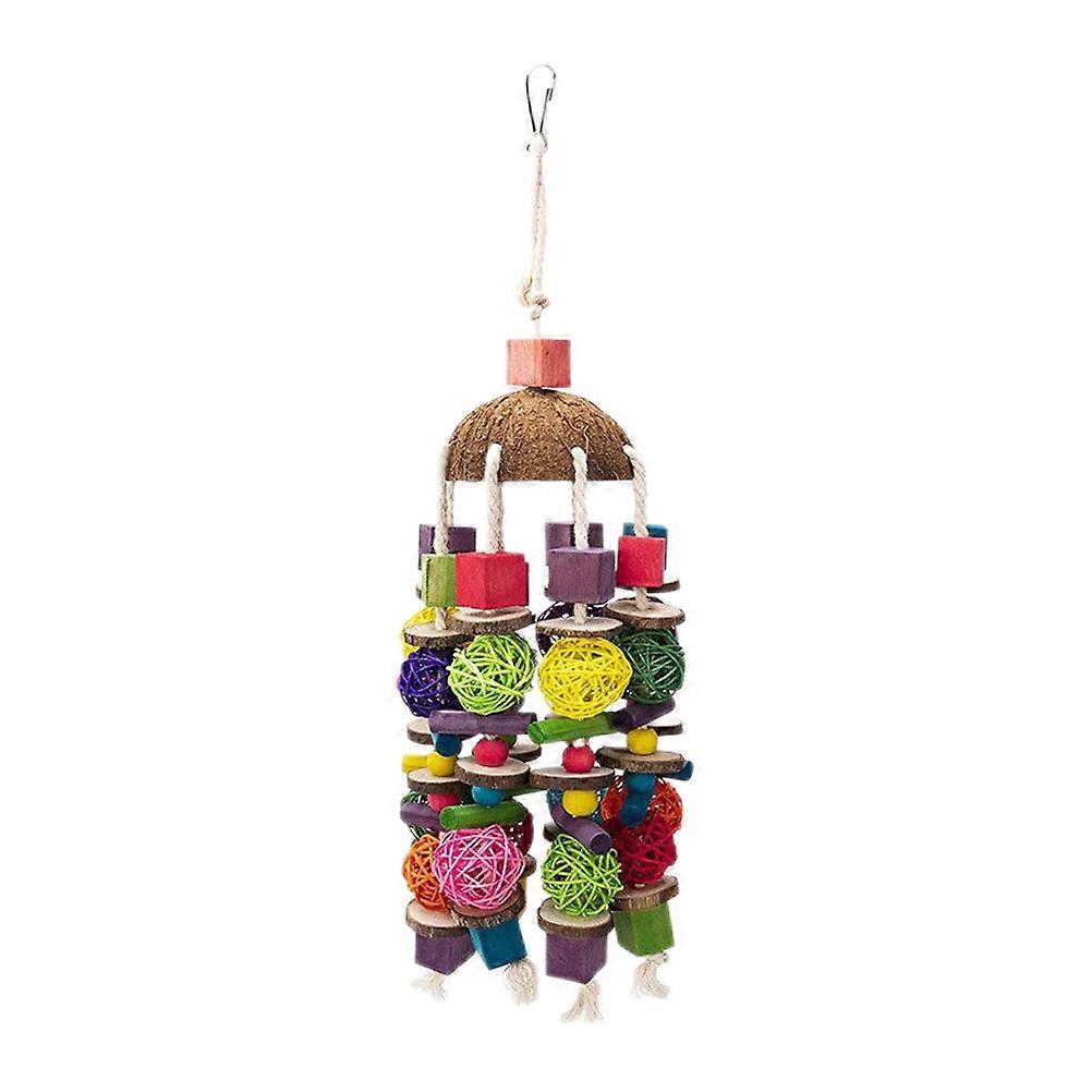 Chew Toys For Birds Parrot Chew Toy Wooden Bird Toy Beak Maintenance Assorted Color 35X15X15CM 1Pcs