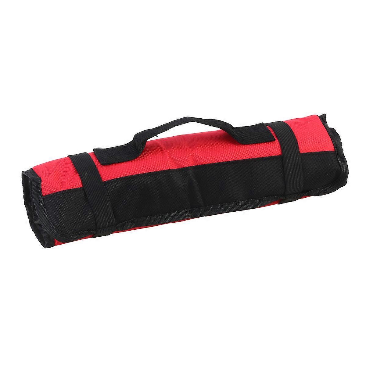 Rolling Tool Bag Organizer Portable Tool Kit Red 58.00X34.50X0.50CM 22-Pocket Multi-Purpose 1Set