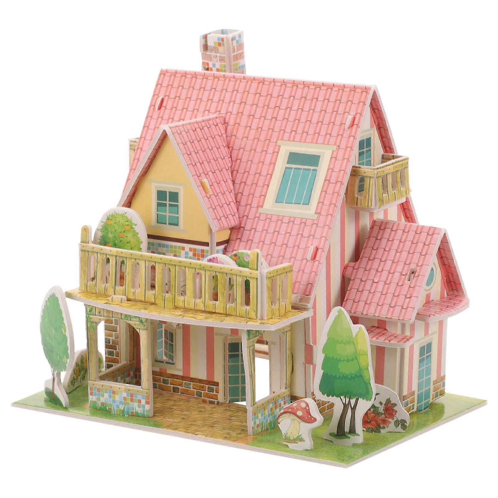 Paper Villa Assembly Small House Building Kit Educational Toy For Family Creative Play 1Set