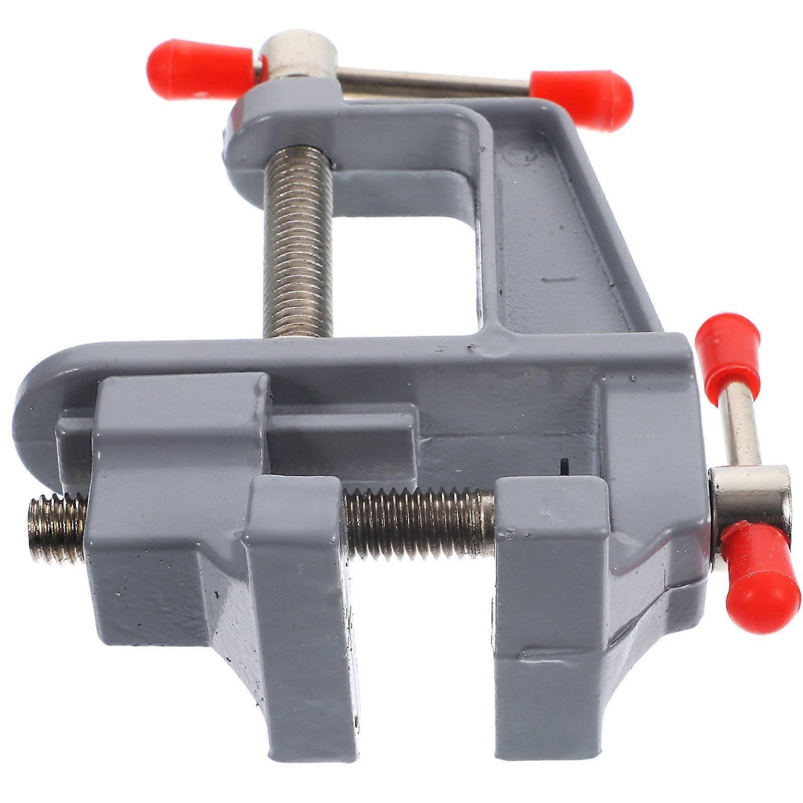 Miniature Table Vice Universal Table Vise Clamp On Bench Vise G Type Silver 3.9 3.5 0.8in Diy Craft Milling 1Pack