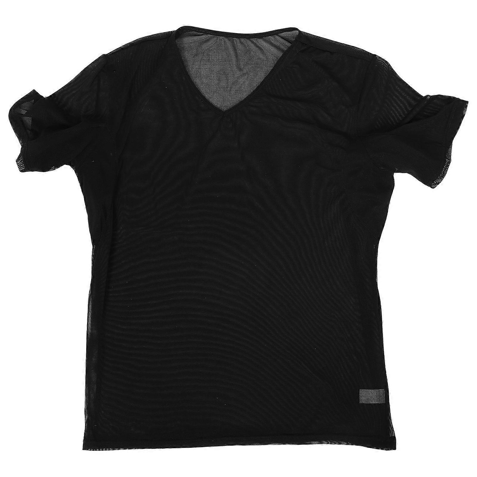Comfortable Men's Sleeve T Shirt with Built in , Breathable Undershirt for Active Wear, Black