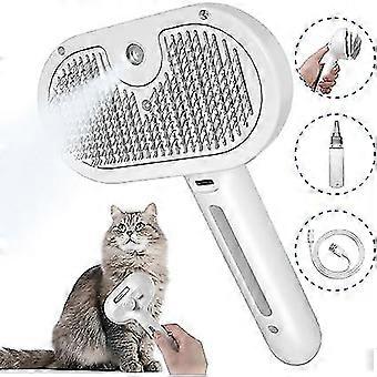Sprühbürste für Hunde und Katzen, Bürste mit Wassertank für Haustiere, Bürste für langes und kurzes Haar, Borsten der Bürste mit einem Knopf reinigen