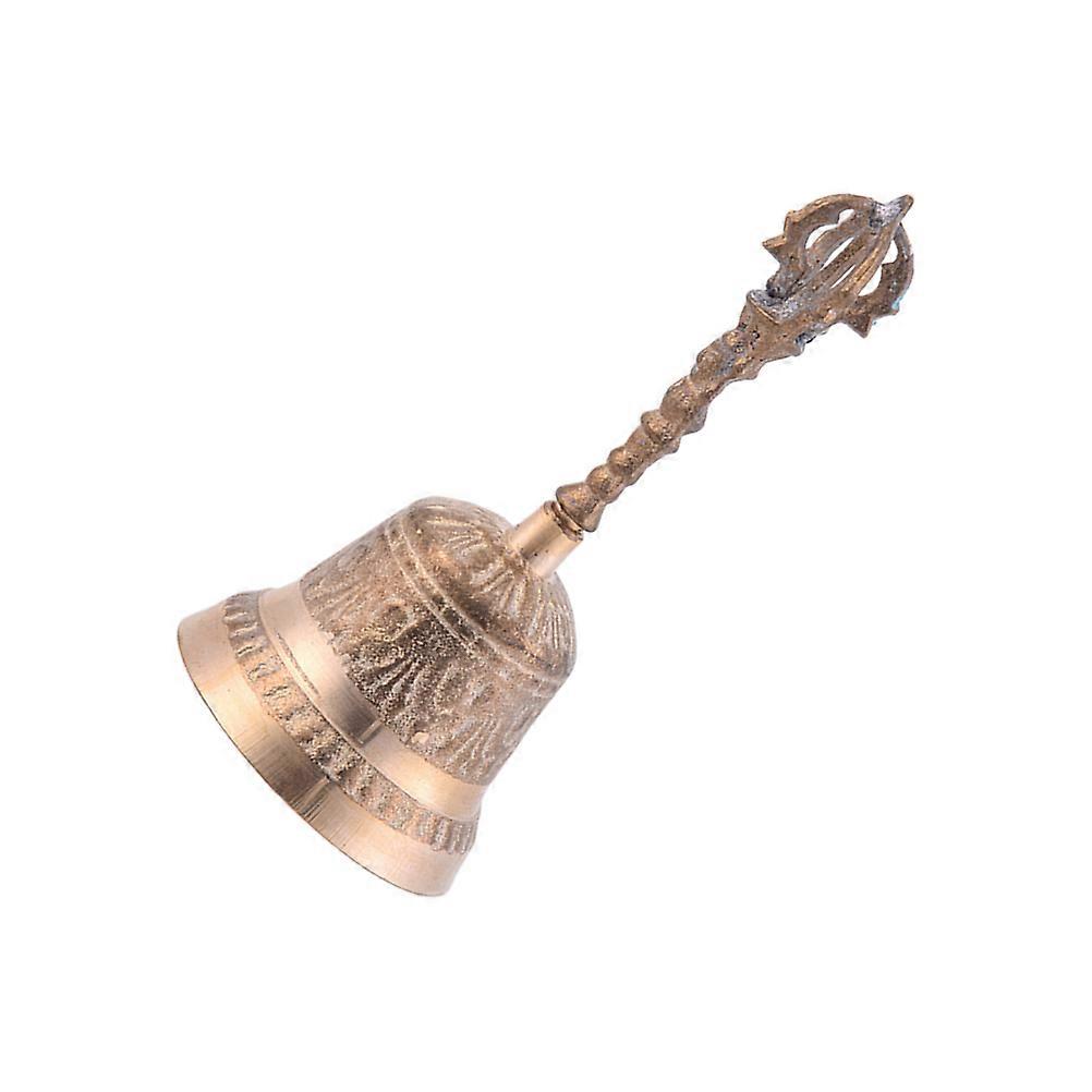 Small Hand Bell for Home Use Customer Attention 8cm Diameter Golden 1Pcs