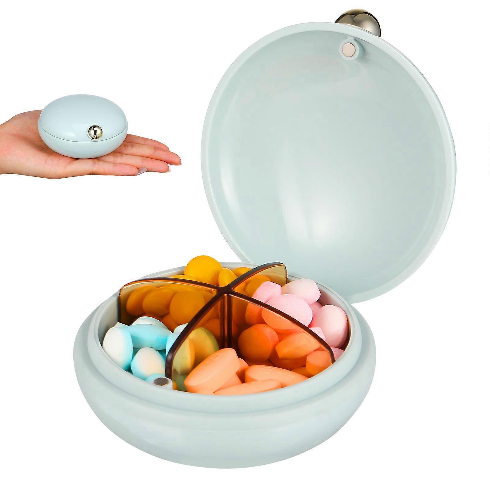 Pills Holder Travel Portable Storage Holder ABS Material Light Resistant Feature Warm Porcelain White Color Daily Life Usage 1Pack
